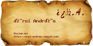 Örsi András névjegykártya